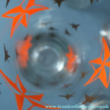 Load image into Gallery viewer, 1950s. Set of SIX Matching Tall Schooners or Beer Glasses with Coloured Star Pattern
