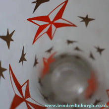Load image into Gallery viewer, 1950s. Set of SIX Matching Tall Schooners or Beer Glasses with Coloured Star Pattern
