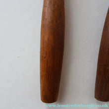 Load image into Gallery viewer, 1950s. Set of Three Vintage DANSK Fjord Pattern Three-Prong Pastry Forks. Stainless Steel with Teak Handles. 6 1/2 inches
