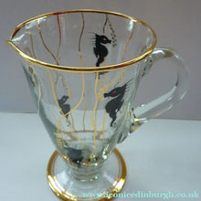 Load image into Gallery viewer, Set of SIX 1950s Cocktail Glasses Decorated with Seahorses. Plus Tall Glass Mixing Jug
