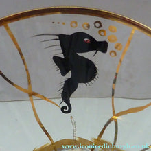 Load image into Gallery viewer, Set of SIX 1950s Cocktail Glasses Decorated with Seahorses. Plus Tall Glass Mixing Jug
