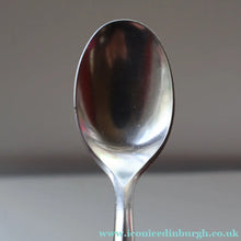 Load image into Gallery viewer, 1950s. Set of Six Vintage DANSK Fjord Pattern Dessert or Soup Spoons. Stainless Steel with Teak Handles. 7 1/8 inches

