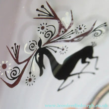 Load image into Gallery viewer, 1950s French Drinking Tumblers with Black and Gold Reindeer Pattern
