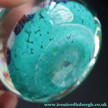 Load image into Gallery viewer, 1950s Strathearn / Vasart Glass Large Paperweight. Millefiori Canes and Latticino Eight Spoke Paperweight - Paperweight
