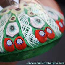 Load image into Gallery viewer, 1950s Strathearn / Vasart Glass Paperweight. Millefiori Canes and Latticino Eight Spoke Paperweight - Paperweight

