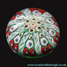 Load image into Gallery viewer, 1950s Strathearn / Vasart Glass Paperweight. Millefiori Canes and Latticino Eight Spoke Paperweight - Paperweight
