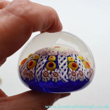 Load image into Gallery viewer, Scottish Glass. Strathearn / Vasart Millefiori Canes and Latticino Eight Spoke Paperweight
