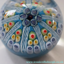 Load image into Gallery viewer, 1950s Strathearn / Vasart Glass Paperweight. Millefiori Canes and Latticino Nine Spoke Paperweight - Paperweight
