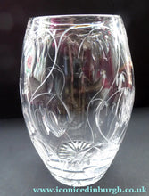 Load image into Gallery viewer, Large Stuart Crystal Cut Glass Vase after JOHN LUXTON. Height 8 1/2 inches. - VINTAGE CRYSTAL GLASSES
