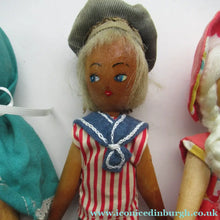 Load image into Gallery viewer, Set of Three Little Vintage 1950s WOODEN DOLLS. Made in Poland
