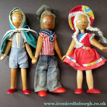 Load image into Gallery viewer, Set of Three Little Vintage 1950s WOODEN DOLLS. Made in Poland

