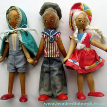 Load image into Gallery viewer, Set of Three Little Vintage 1950s WOODEN DOLLS. Made in Poland
