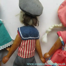Load image into Gallery viewer, Set of Three Little Vintage 1950s WOODEN DOLLS. Made in Poland
