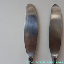 Load image into Gallery viewer, 1950s. Pair of Vintage DANSK Fjord Pattern Dinner Knives. Stainless Steel with Teak Handles. 8 1/4 inches
