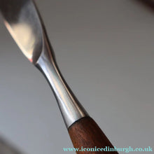 Load image into Gallery viewer, 1950s. Pair of Vintage DANSK Fjord Pattern Dinner Knives. Stainless Steel with Teak Handles. 8 1/4 inches
