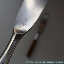Load image into Gallery viewer, 1950s. Pair of Vintage DANSK Fjord Pattern Dinner Knives. Stainless Steel with Teak Handles. 8 1/4 inches
