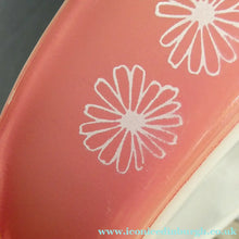 Load image into Gallery viewer, Two Pyrex Dishes. No Lids. Black Oblong. Pink Oval. Snowflake Pattern
