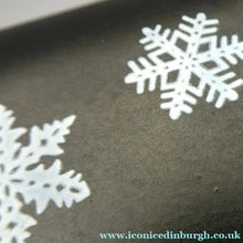 Load image into Gallery viewer, Two Pyrex Dishes. No Lids. Black Oblong. Pink Oval. Snowflake Pattern
