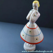Load image into Gallery viewer, UKRAINE POTTERY. Vintage 1950s Figurine of a Girl. Baranivka Porcelain Factory
