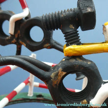 Load image into Gallery viewer,  Vintage 1950s Hand-Made Painted Nuts and Bolts Model of Showjumpers
