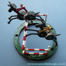 Load image into Gallery viewer,  Vintage 1950s Hand-Made Painted Nuts and Bolts Model of Showjumpers
