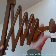 Load image into Gallery viewer, Unusual Vintage TEAK Scissor / Concertina Action Wall Lamp. Mid-Century Danish Design

