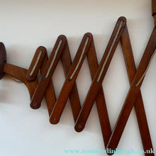 Load image into Gallery viewer, Unusual Vintage TEAK Scissor / Concertina Action Wall Lamp. Mid-Century Danish Design
