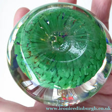 Load image into Gallery viewer, LARGE Vintage Scottish Paperweight, possibly by VASART GLASS. Aqua Green Ground with a Carpet of Millefiori
