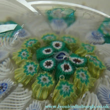 Load image into Gallery viewer, Vintage Scottish Paperweight 1950s VASART GLASS. Lilac Ground with Nine Spokes and Millefiori Canes
