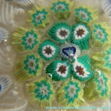 Load image into Gallery viewer, Vintage Scottish Paperweight 1950s VASART GLASS. Lilac Ground with Nine Spokes and Millefiori Canes
