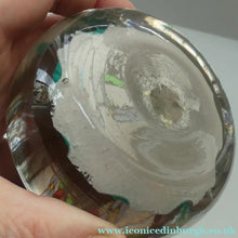 Load image into Gallery viewer, Vintage Scottish Paperweight 1950s VASART GLASS. Lilac Ground with Nine Spokes and Millefiori Canes
