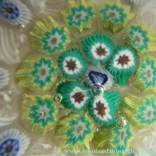 Load image into Gallery viewer, Vintage Scottish Paperweight 1950s VASART GLASS. Lilac Ground with Nine Spokes and Millefiori Canes
