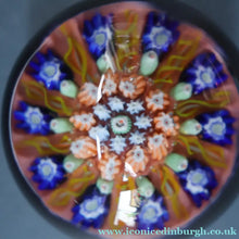Load image into Gallery viewer, Early 1950s VASART GLASS Paperweight. Pink Ground with Ten Half Spokes and Millefiori Canes
