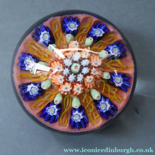 Load image into Gallery viewer, Early 1950s VASART GLASS Paperweight. Pink Ground with Ten Half Spokes and Millefiori Canes

