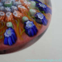 Load image into Gallery viewer, Early 1950s VASART GLASS Paperweight. Pink Ground with Ten Half Spokes and Millefiori Canes
