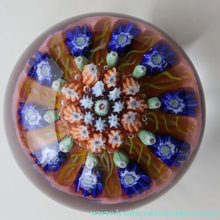 Load image into Gallery viewer, Early 1950s VASART GLASS Paperweight. Pink Ground with Ten Half Spokes and Millefiori Canes
