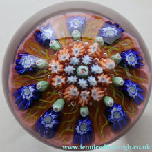 Load image into Gallery viewer, Early 1950s VASART GLASS Paperweight. Pink Ground with Ten Half Spokes and Millefiori Canes
