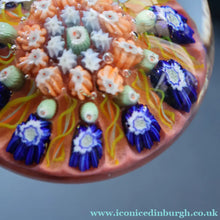 Load image into Gallery viewer, Early 1950s VASART GLASS Paperweight. Pink Ground with Ten Half Spokes and Millefiori Canes
