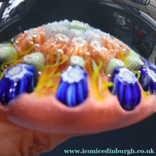 Load image into Gallery viewer, Early 1950s VASART GLASS Paperweight. Pink Ground with Ten Half Spokes and Millefiori Canes
