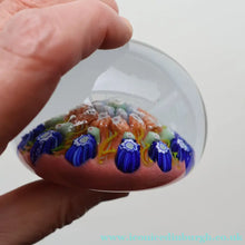 Load image into Gallery viewer, Early 1950s VASART GLASS Paperweight. Pink Ground with Ten Half Spokes and Millefiori Canes

