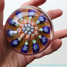 Load image into Gallery viewer, Early 1950s VASART GLASS Paperweight. Pink Ground with Ten Half Spokes and Millefiori Canes
