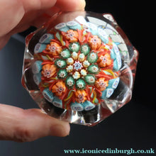 Load image into Gallery viewer, 1950s Vasart Glass Paperweight. Star Shape with Red Ground &amp; Eight Short Spokes - Paperweight
