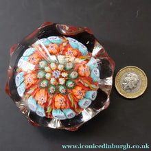 Load image into Gallery viewer, 1950s Vasart Glass Paperweight. Star Shape with Red Ground &amp; Eight Short Spokes - Paperweight
