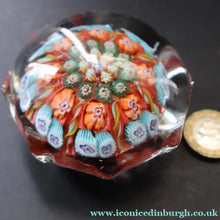 Load image into Gallery viewer, 1950s Vasart Glass Paperweight. Star Shape with Red Ground &amp; Eight Short Spokes - Paperweight
