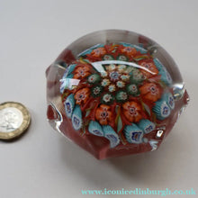 Load image into Gallery viewer, 1950s Vasart Glass Paperweight. Star Shape with Red Ground &amp; Eight Short Spokes - Paperweight
