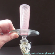 Load image into Gallery viewer, Vintage 1950s VENETIAN Glass Candlestick with Dolphin Detail &amp; Gold Aventurine Flecks. Attributed to Salviati
