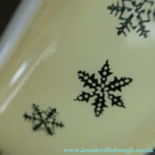 Load image into Gallery viewer, 1950s Vintage PYREX GAEITY Oval Divided Lidded Serving Dish Gaiety YELLOW SNOWFLAKE
