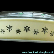 Load image into Gallery viewer, 1950s Vintage PYREX GAEITY Oval Divided Lidded Serving Dish Gaiety YELLOW SNOWFLAKE

