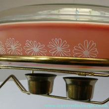 Load image into Gallery viewer, Pyrex Casserole Dish and Stand Pink Daisy 1950s Original Box

