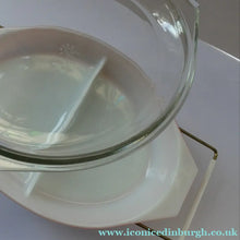 Load image into Gallery viewer, Pyrex Casserole Dish and Stand Pink Daisy 1950s Original Box
